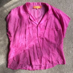 Vintage Hot Pink Button Up